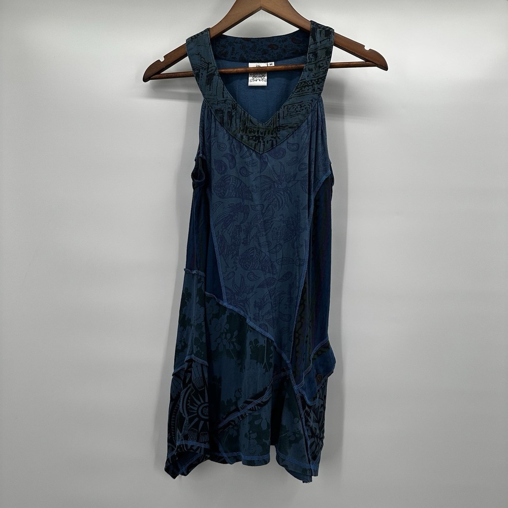 Parsley Sage Shirt Tank Top Womens Medium Sleeveless Tunic Art‎ Oversized Floral